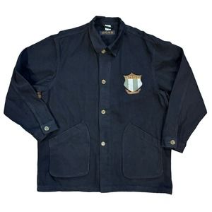 HUGO BOSS JEANS Black Denim Jacket Vintage Men's Coat size XL Hip Hop